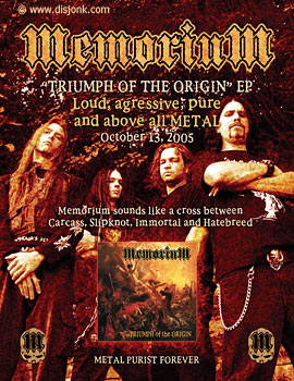 Promotional poster for Memorium the metal band from Quebec